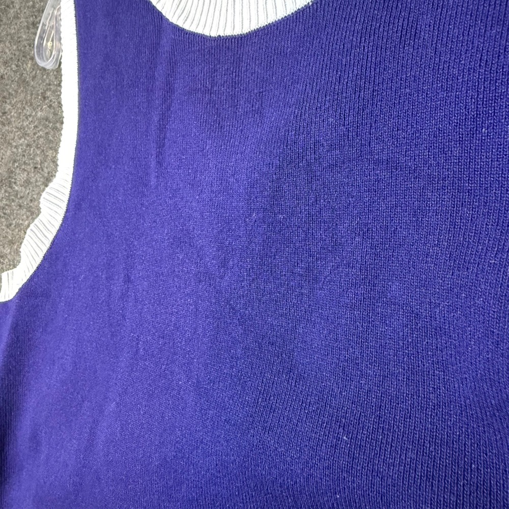 Emerson Lang Blue Knit 2 Piece Set Vest and Pleated Mini Skirt XL Preppy Acadmia - Picture 2 of 12